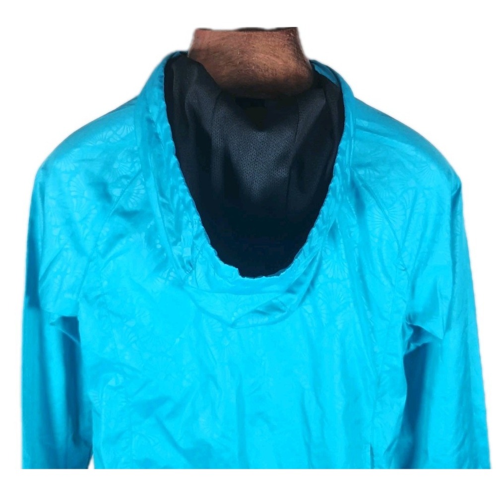 Everlast Womens Turquoise Blue Floral Tonal Windbreaker Jacket Hooded Small - Picture 6 of 9